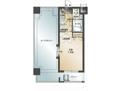 エンクレスト六本松(1K/9階)の間取り写真