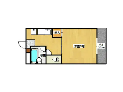 ゼブラハイツ(1K/1階)の間取り写真