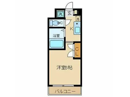 サンヴェール府中(1K/5階)の間取り写真