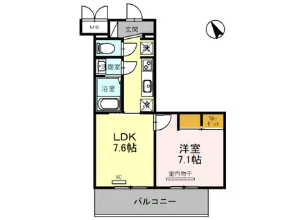 RATIO WELL(1LDK/3階)の間取り写真