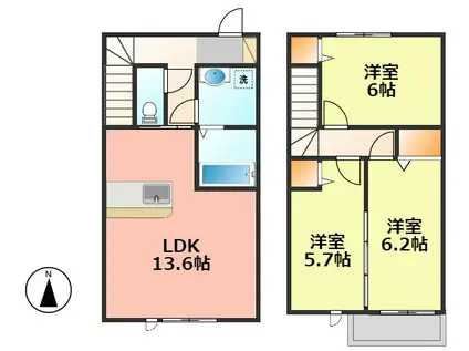 FAMILIAR(3LDK/1階)の間取り写真
