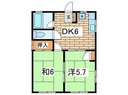 コーポ光(2DK/2階)の間取り写真