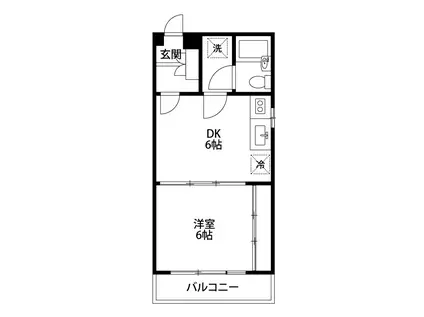 ラファイナマンション(1DK/2階)の間取り写真