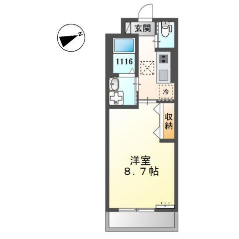 カーサ クラージュ(1K/2階)の間取り写真