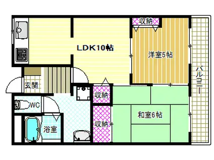 エルファミーレ(2LDK/3階)の間取り写真