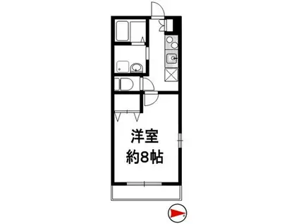 ラ・フルーヴ多摩川(1K/2階)の間取り写真