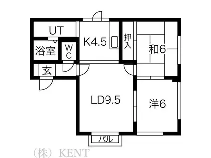 アーバンコート本町(2LDK/1階)の間取り写真