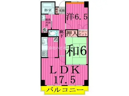 INSURANCEBLDG.XIIIサ(2LDK/3階)の間取り写真