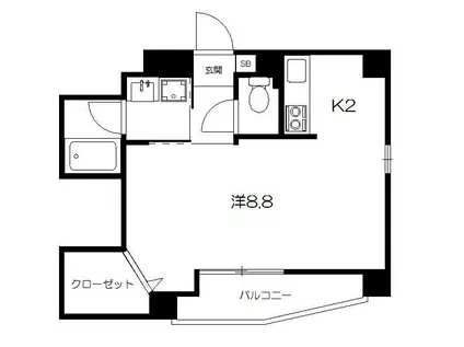 GRACE LUCE(ワンルーム/3階)の間取り写真