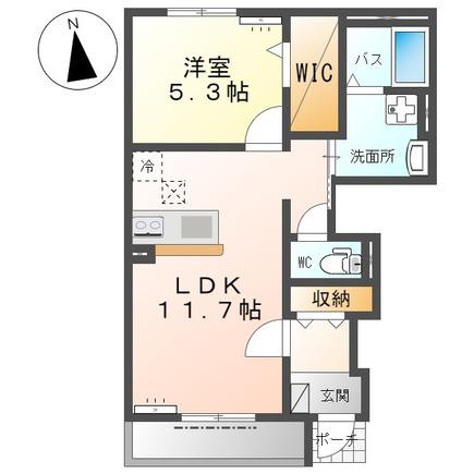 SOLDIASII(1LDK/1階)の間取り写真