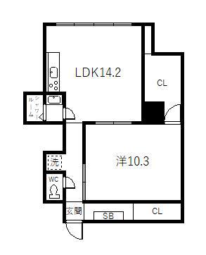 旭川駅前ビル807(1LDK/8階)の間取り写真
