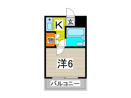 ブランノーヴァ蕨II(1K/3階)の間取り写真