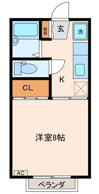 プレジール泉(1K/2階)の間取り写真