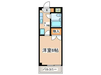 シルキー吉美(1K/4階)の間取り写真