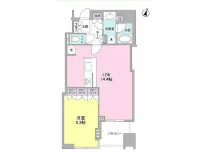 大崎ウエストシティタワーズE棟(1LDK/5階)の間取り写真