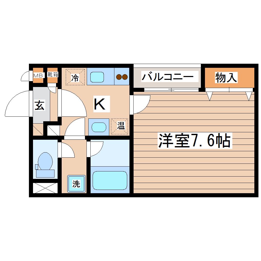 メゾンドシャルマン原町(1K/1階)の間取り写真