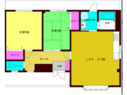 ソレアード M・Y(2LDK/2階)の間取り写真