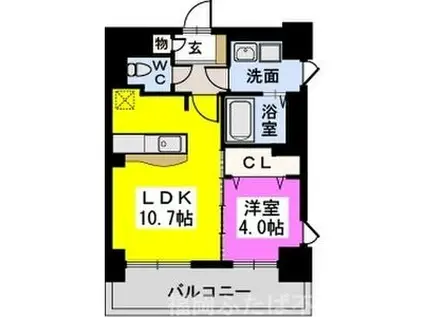 ブライトンハイツ愛宕(1LDK/5階)の間取り写真