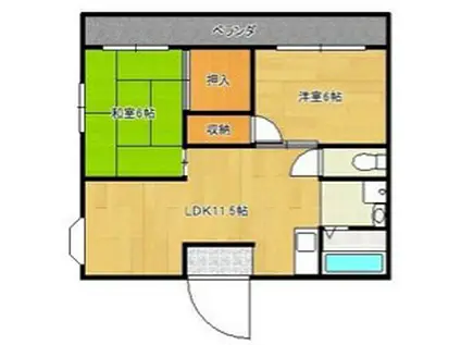 ドゥホーム魚住(2LDK/3階)の間取り写真