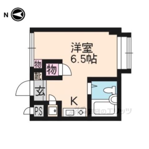 デュ北白川(ワンルーム/3階)の間取り写真