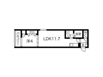 F MIRAI ALBA(1LDK/3階)の間取り写真