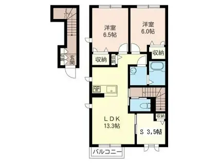 ラフィネA(3LDK/2階)の間取り写真