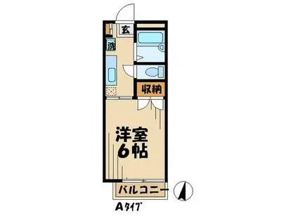 サンライズヴィラ(1K/1階)の間取り写真