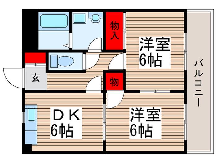 プルミエール白幡(2DK/1階)の間取り写真