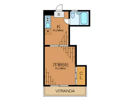 アーバン本間(1K/2階)の間取り写真