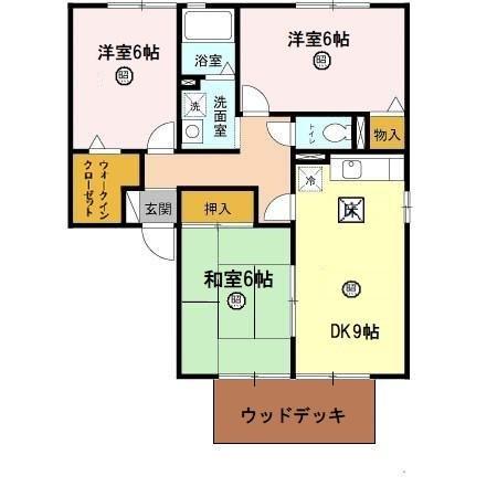 グランドコート夕映の郷1号館(3DK/1階)の間取り写真