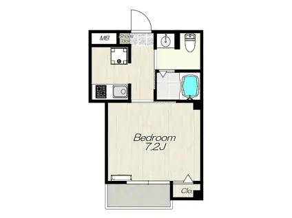 セトビル(1K/2階)の間取り写真