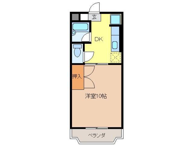 ソレーユ富士(1DK/3階)の間取り写真