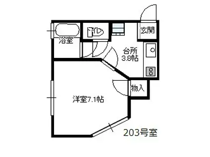 レジデンスラベージュ(1K/2階)の間取り写真
