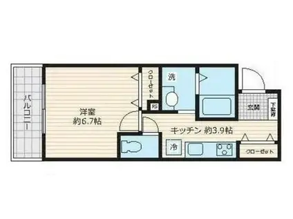 飛馬人館(1K/3階)の間取り写真