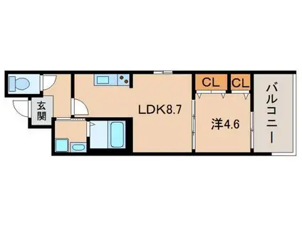 フジパレス和歌山吉田I番館(1LDK/1階)の間取り写真