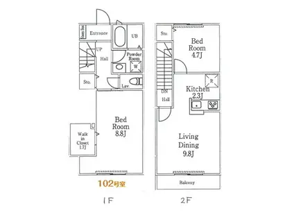 フォルモーント(2LDK/1階)の間取り写真