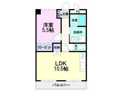 サンフィットコンフォースII(1LDK/1階)の間取り写真
