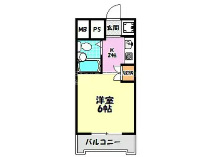 ベルネージュ峯尾(1K/3階)の間取り写真
