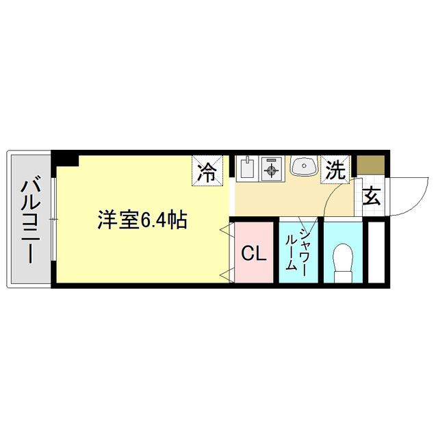 グランリーオ(1K/4階)の間取り写真