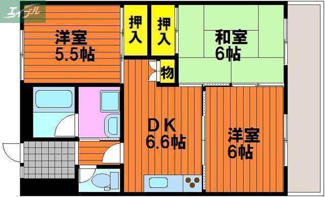 ル・グラン豊成(3DK/5階)の間取り写真