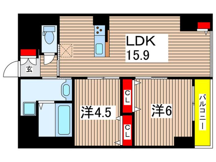 アーバンパレス(2LDK/2階)の間取り写真