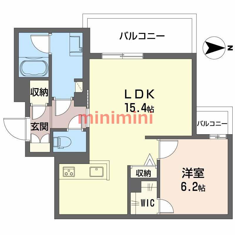 メゾンオリーブIII(1LDK/3階)の間取り写真