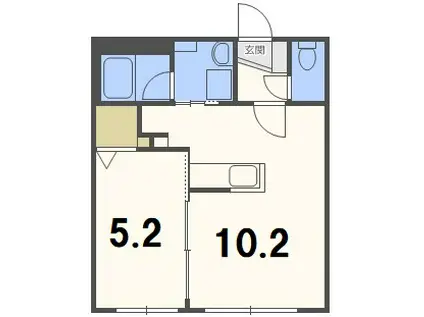 CROWN PANTHER(1LDK/4階)の間取り写真