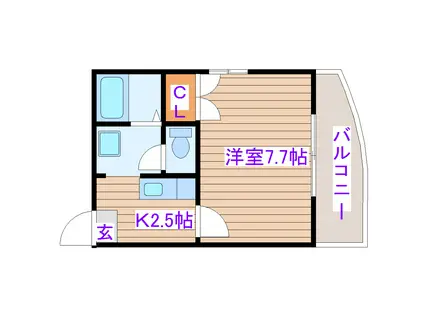 アトリエ818(1K/1階)の間取り写真