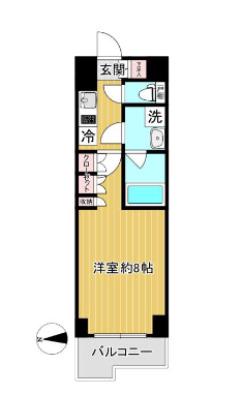 ルーブル横濱江ケ崎町(1K/2階)の間取り写真