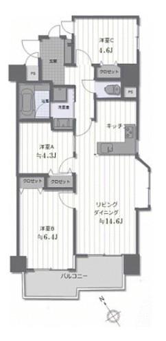 ジェム西川口NO5(3LDK/4階)の間取り写真