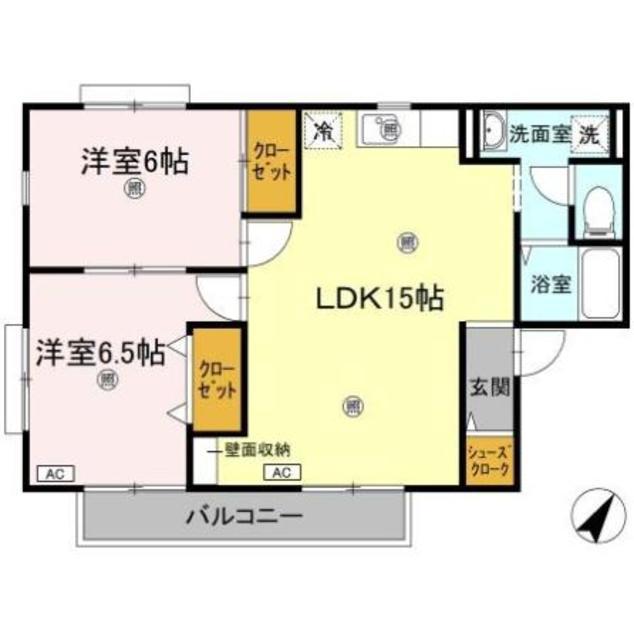 ファミール戸田B棟(2LDK/2階)の間取り写真