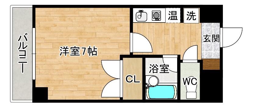 エンジョイスペースオカダ(1K/4階)の間取り写真