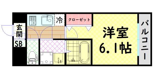 エスリード大阪リエート(1K/3階)の間取り写真