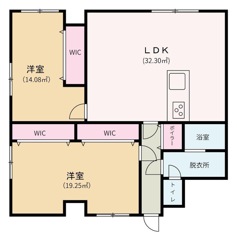 メゾン平岸エトワール(2LDK/3階)の間取り写真